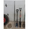 Image 4 : Lot of 5 Yard Tools ; Spades, Pick Axe, Pry Bar