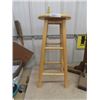 Image 2 : 2 Wooden 28" Stools + Wooden Coat Rack 60"