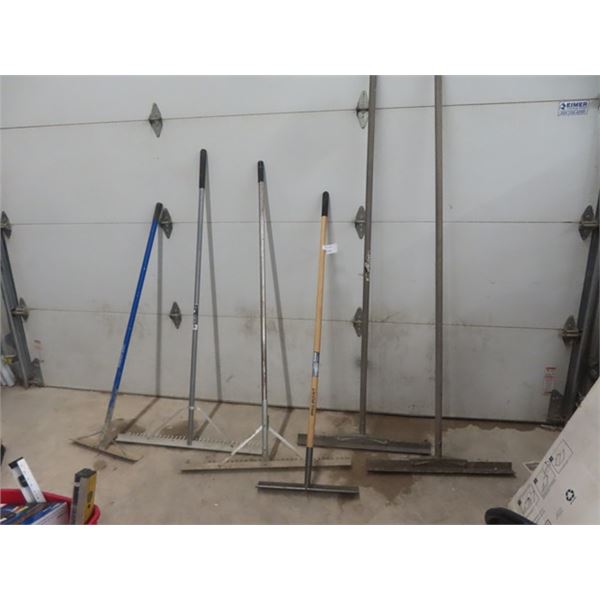 Lot of 6 Concrete Rakes
