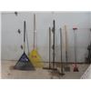 Image 1 : Assorted Yard Tools ; Rakes, Hoe, Scrapers plus more