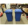 Image 1 : 2 Rolling Garbage/Recycling Bins 23" x 33" x 42"
