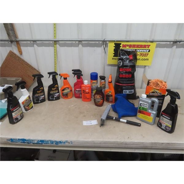 Car Cleaning Package ; Microfibre Wipes, Wheel Cleaner, Polish, Armour All Cleaner plus more