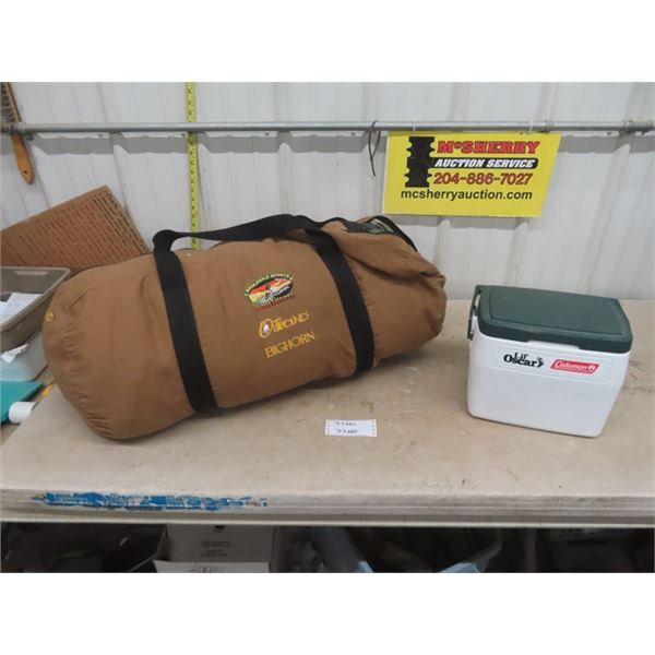 Outbound Bighorn Sleeping Bag Rated for -30 , Lil Oscar Coleman Cooler