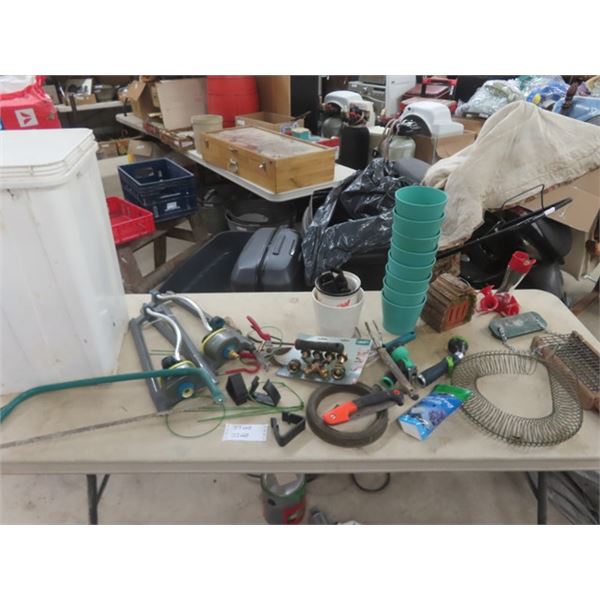 Garden Assortment; Hose Sprayers, Sprinklers, Branch Saw, Hand Cultivator plus more