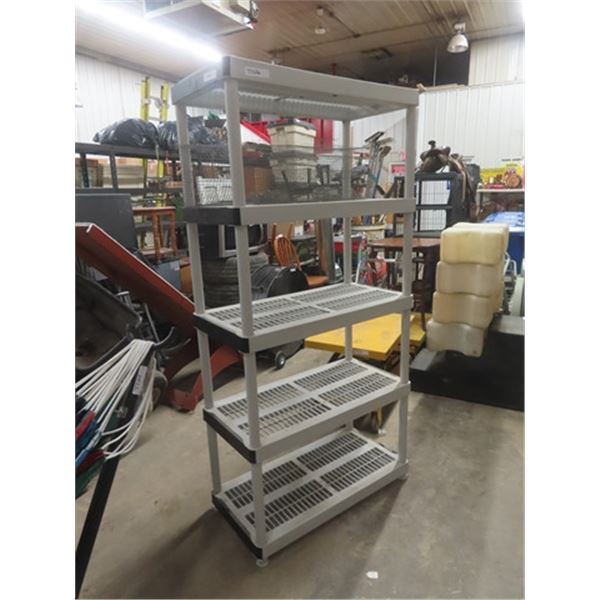 Plastic 5 Tier Shelf Unit 18" x 36" x 73"