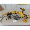 Image 1 : DeWalt 18V Cordless Tools + Charger ; Reciprocating Saw, Circular Saw, Angle Grinder, Drill