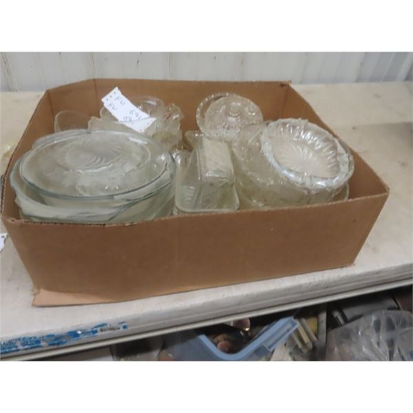 Cut Glass Pyrex, Ashtray, Covered Dish, Bowls, Trays plus more  - Full Box