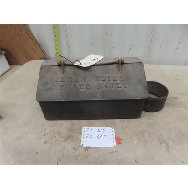 Cast  Steam Tractor Tool Box with Oiler Holder 6.5" x 7" x 14"