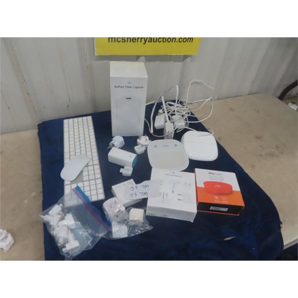 Airport Time Capsule Factory Sealed New Adapter Kit, Skyroam, Keyboard, Chargers