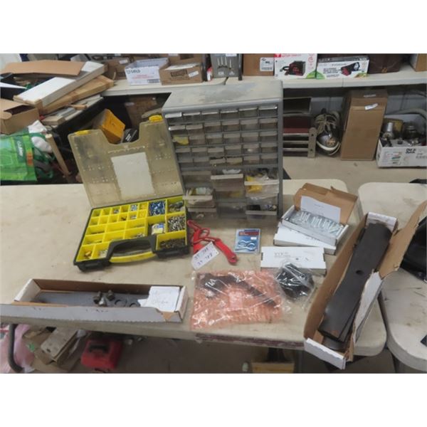 6 New Mower Blades, Variety of Bolts + Screws Wire Pullers