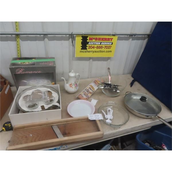 Frying Pan, Punch Bowl, Pyrex plus more