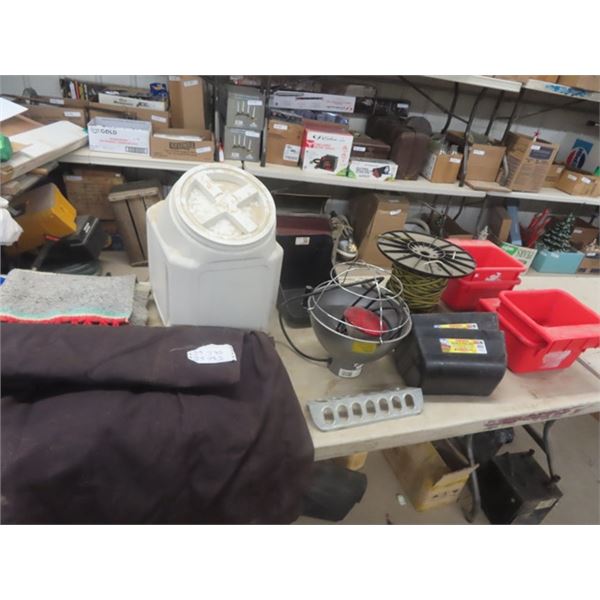 Brooder Light, Fence Feeders, Horse Blanket, Canvas Cover, Storage Feed Bin