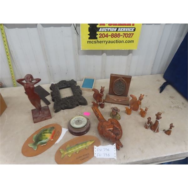 Wood Carved Ornaments, Picture Frame, Barometer