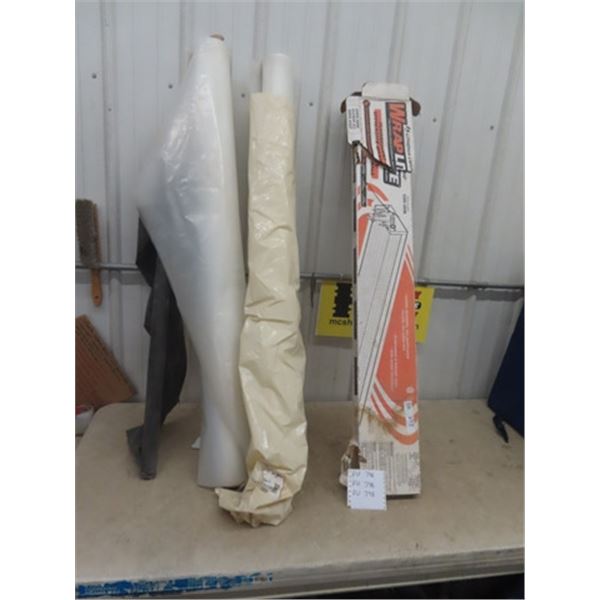 Florescent Light Fixture + Partial Rolls of Poly