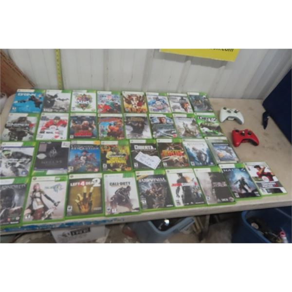 33 Xbox 360 Games & 2 Controllers