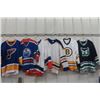 Image 1 : 6 Hockey Jerseys- Sz Med + Lg ; Blues, Oilers, Islanders, Bruins, Whales