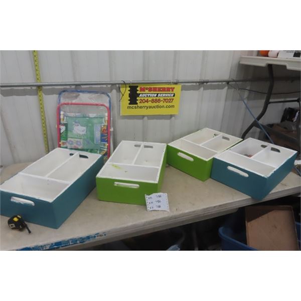 4 Painted Wooden Organizer 6" x 12" x 19" & New Folding Children's Lawn Chair