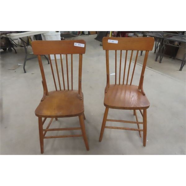 2 Matching Wooden Kitchen Chairs