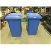 Image 1 : 2 Rolling Garbage/Recycling Bins 23" x 33" x 42"