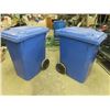 Image 2 : 2 Rolling Garbage/Recycling Bins 23" x 33" x 42"