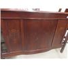 Image 8 : Mahogany Wardrobe with 2 Bevelled Oval Mirrors - Bottom Drawer , Detailed Inlay 81" x 46" x 1