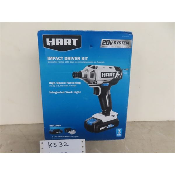 Hart 20V Impact Driver Kit - New in Box