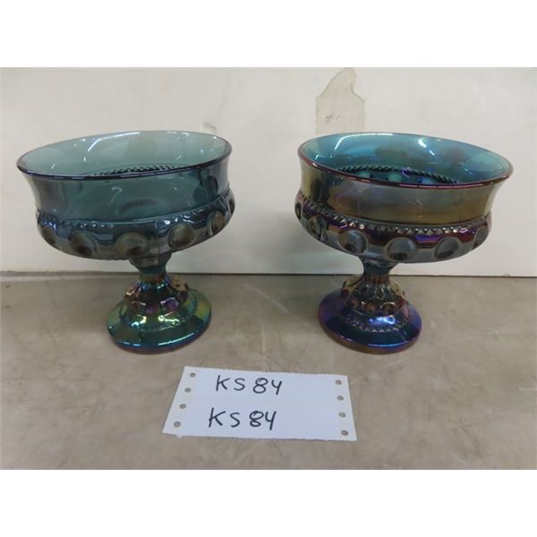 Pair of Carnival Glass Candy Dishes