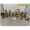 Image 1 : Vintage Solid Brass Lot ; Candlesticks, Vases, Bowls, Teapot plus more