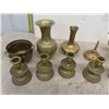 Image 2 : Vintage Solid Brass Lot ; Candlesticks, Vases, Bowls, Teapot plus more