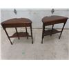 Image 8 : Pair of Rare + Unusual  Half Moon Cigar Tables - Open Drawer to Reveal Built in Cigar Cutter + Ashtr