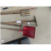 Image 2 : Lot of Garden + Yard Tools ; Shovels, Potato Forks, Rakes