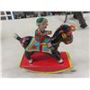 Image 2 : Gama Tin Litho Clown on Rocking Horse - West Germany