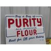 Image 2 : Vintage Metal Purity Flour Rack Sign 22" x 40"