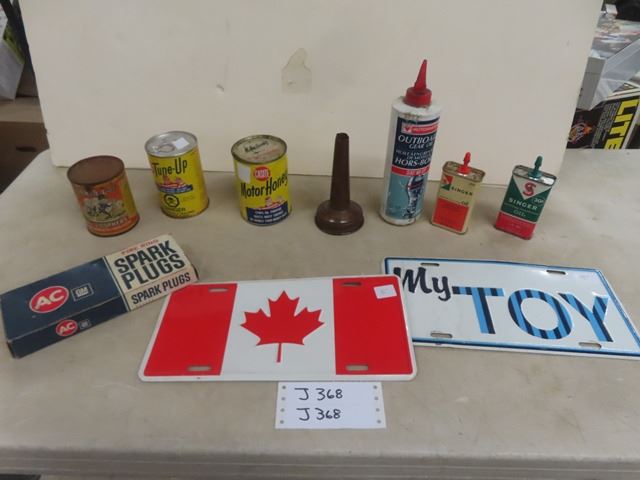 Gopher Cop Gopher Cop Tin, 2 Full Casite Tins, Singer Oilers License Plates, GM ...