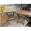 Image 2 : 2 Wooden Folding Tables, Small Folding Chair, Old Wood Swede Saw, Wooden Wall Storage, Greenwood Sto