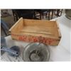 Image 2 : Vintage Kitchen Items ; Rolling Pins, Enamel Pots, Fruit Crate, Butter Press