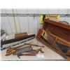 Image 1 : Nice Wooden Tool Box Suitcase with: Saws, Chisel, Levels, Hand Tools plus more - 8" x 17" x 33"