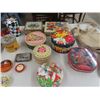 Image 2 : Large Assortment of Tins ; Candy, Tobacco, Honey, Peanut Butter, 2 Hand Bags