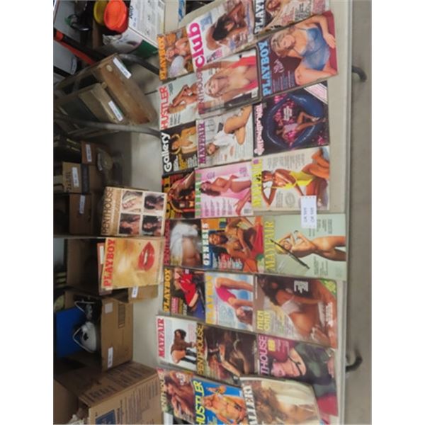 26 Dirty Magazines ; Playboy, Hustler, Mayfair, Club plus more 1970's + 80's