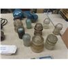 Image 2 : Old Glass Insulators, 2 Car Horns, Wooden Dowel Pegs, 2 Compression Testers