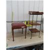 Image 1 : Telephone Stand 14" x 14" x 32" & Vanity Stool