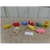 Image 1 : 9 Vintage Plastic Piggy Banks - some with Advertising