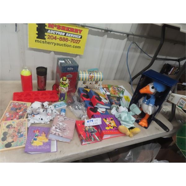 Disney Plush, Mickey Lunch Kit, Disney Mini Mouse Ornament in Box, Puzzle, Photo Album plus more