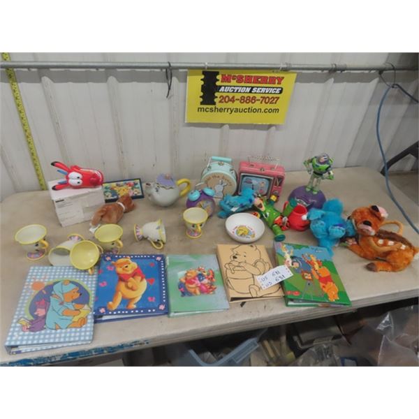 Metal Lunch Kit, Tinker Bell Alarm Clock, Buzz Bank, Photo Albums