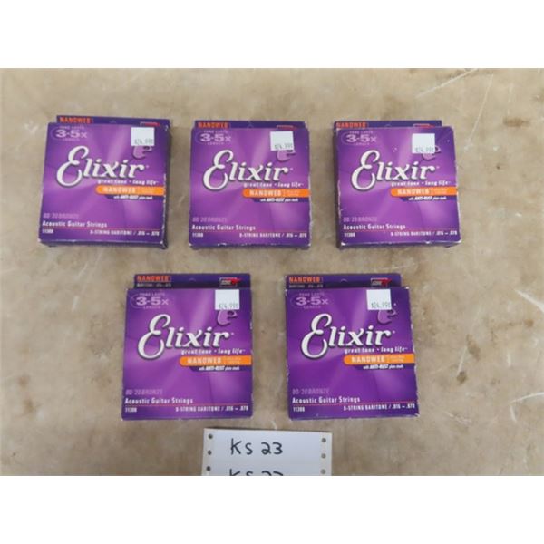 5 Pkgs Elixir Acoustic Guitar Strings Baritone 016 070 McSherry 5 pkgs elixir acoustic guitar strings baritone 016 070 mcsherry