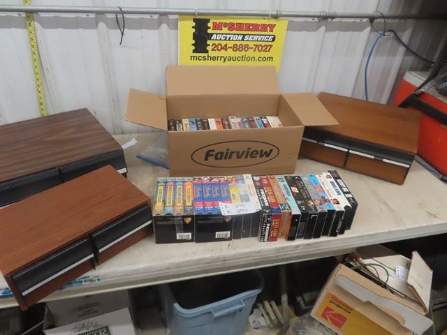 3 VHS Storage Drawers & Box Full of VHX Tapes - Some Series included