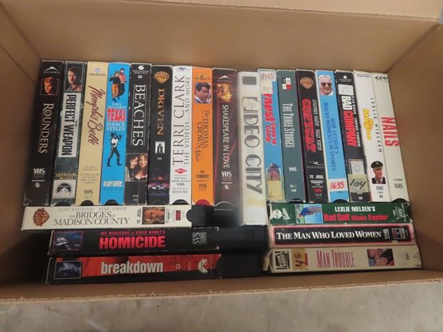 3 VHS Storage Drawers & Box Full of VHX Tapes - Some Series included ...