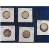 Image 2 : (4) 1967 Canadian 25 cent Cougar Quarters + 1 1968 25 cent Coins