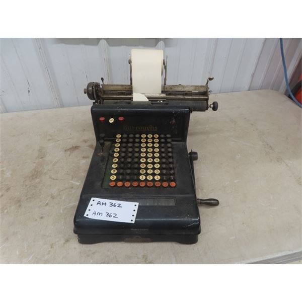 Vintage Burroughs Adding Machine - McSherry Auction Service Ltd.