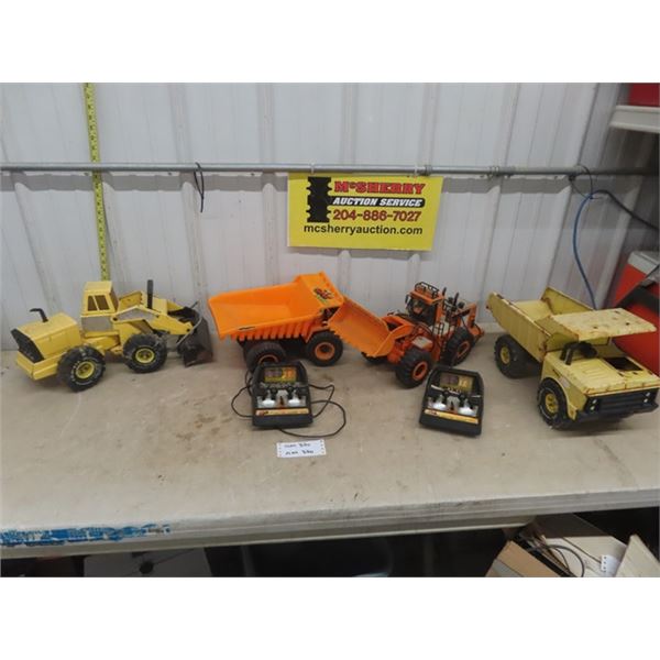 Tonka Front Loader, Tonka Dump, Caterpillar, 777B Dump + Loader Remote ...